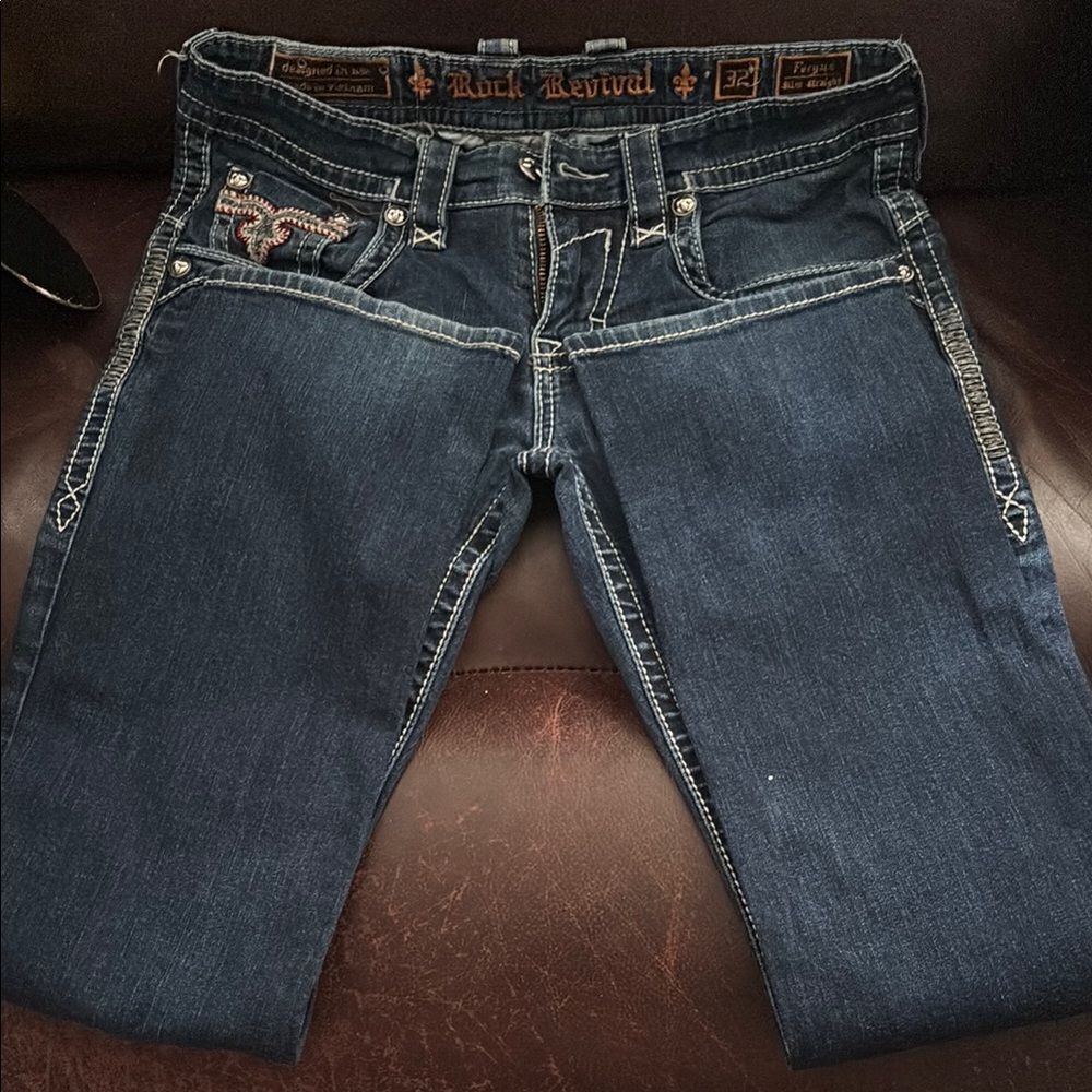 Rock Revival Indigo Denim with Embroidery